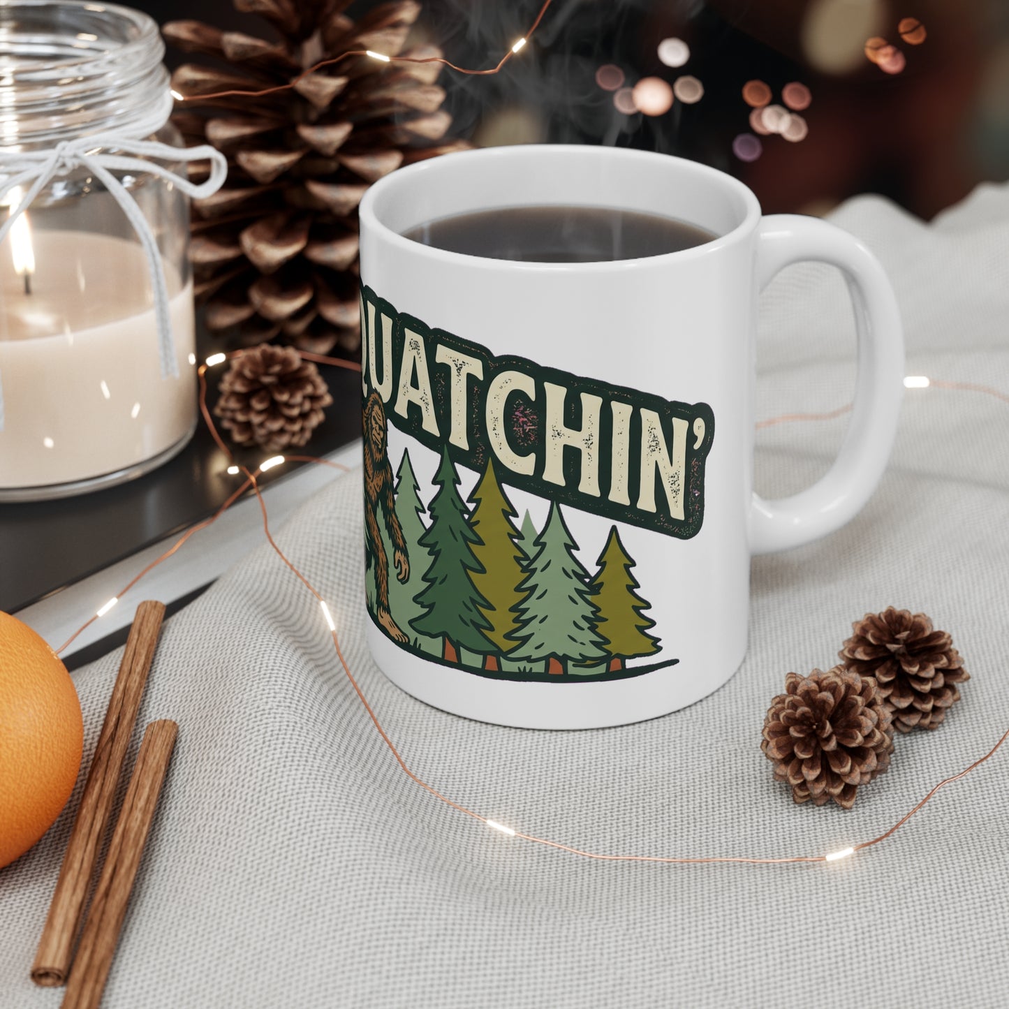 Original hand-drawn designs inspired by nature and the outdoors, from Evergreen Tees. The Gone Squatchin' Trail Badge design, made to order by Evergreen Tees.