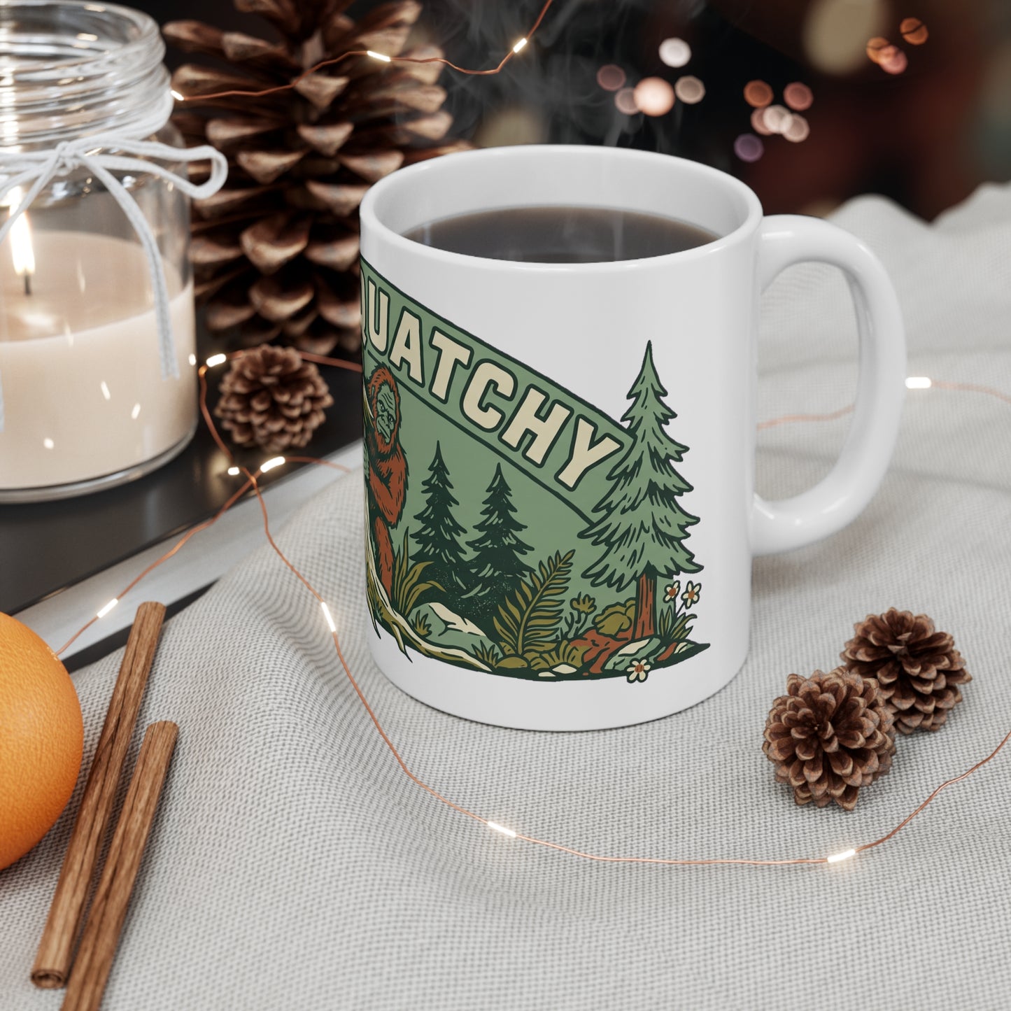 Original hand-drawn designs inspired by nature and the outdoors, from Evergreen Tees. The Stay Squatchy Forest Badge design, made to order by Evergreen Tees.