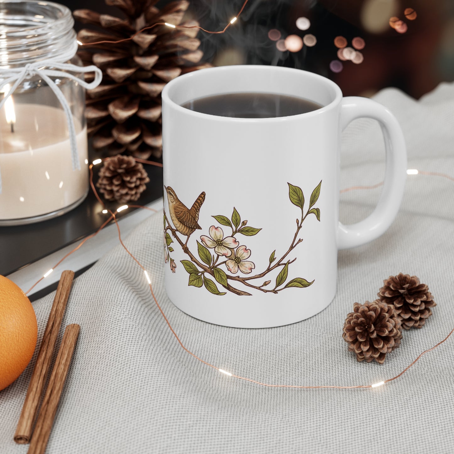 Bluebird & Wren on Dogwood - Mug 11oz