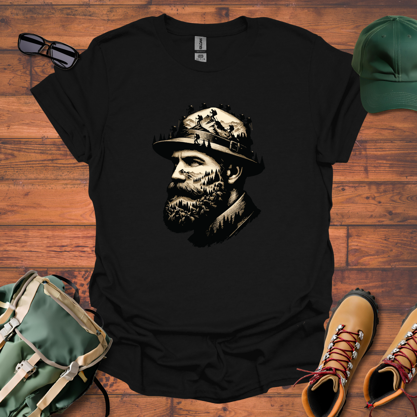 Man Head Mountain Tee - Unisex Softstyle T-Shirt