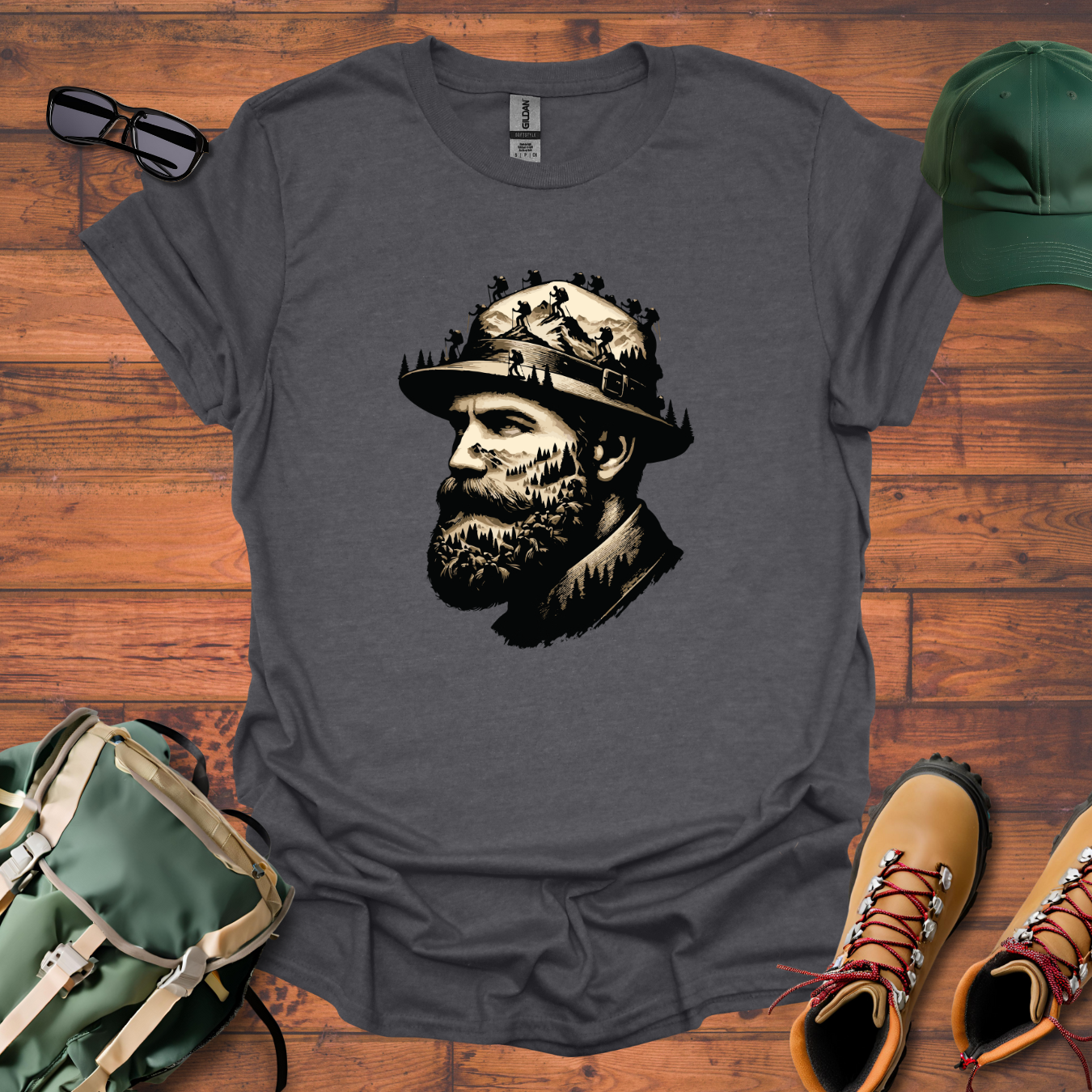 Man Head Mountain Tee - Unisex Softstyle T-Shirt