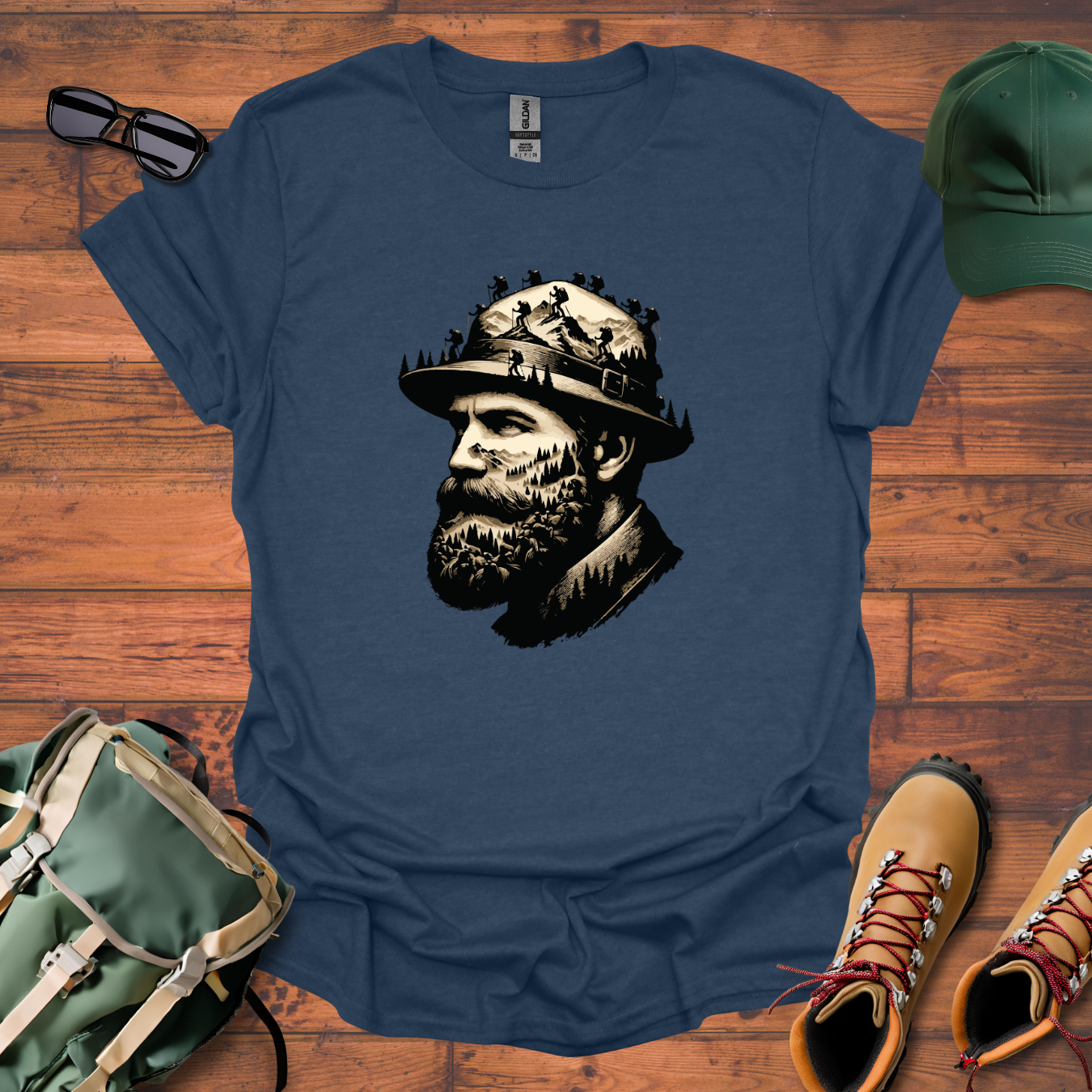 Man Head Mountain Tee - Unisex Softstyle T-Shirt