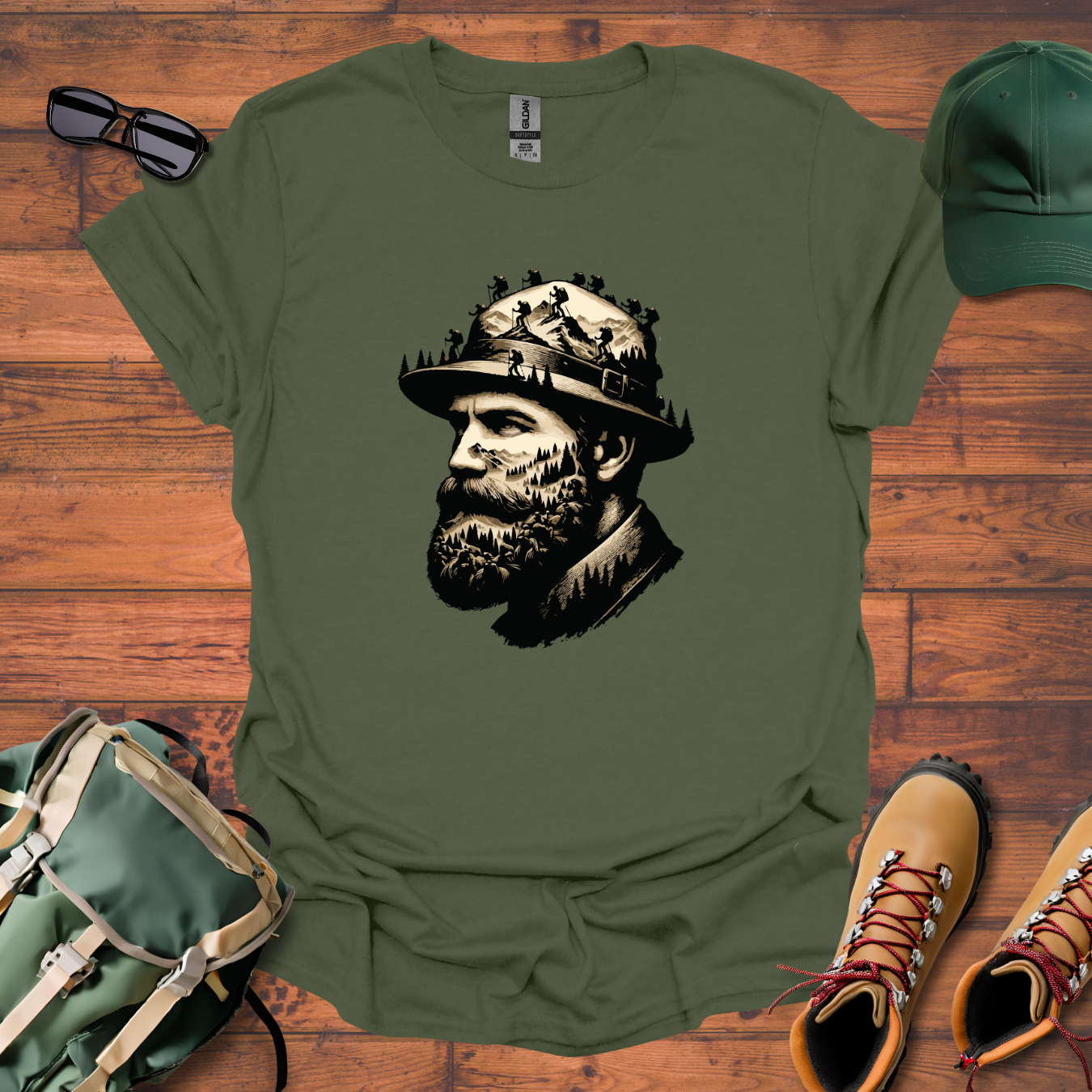 Man Head Mountain Tee - Unisex Softstyle T-Shirt