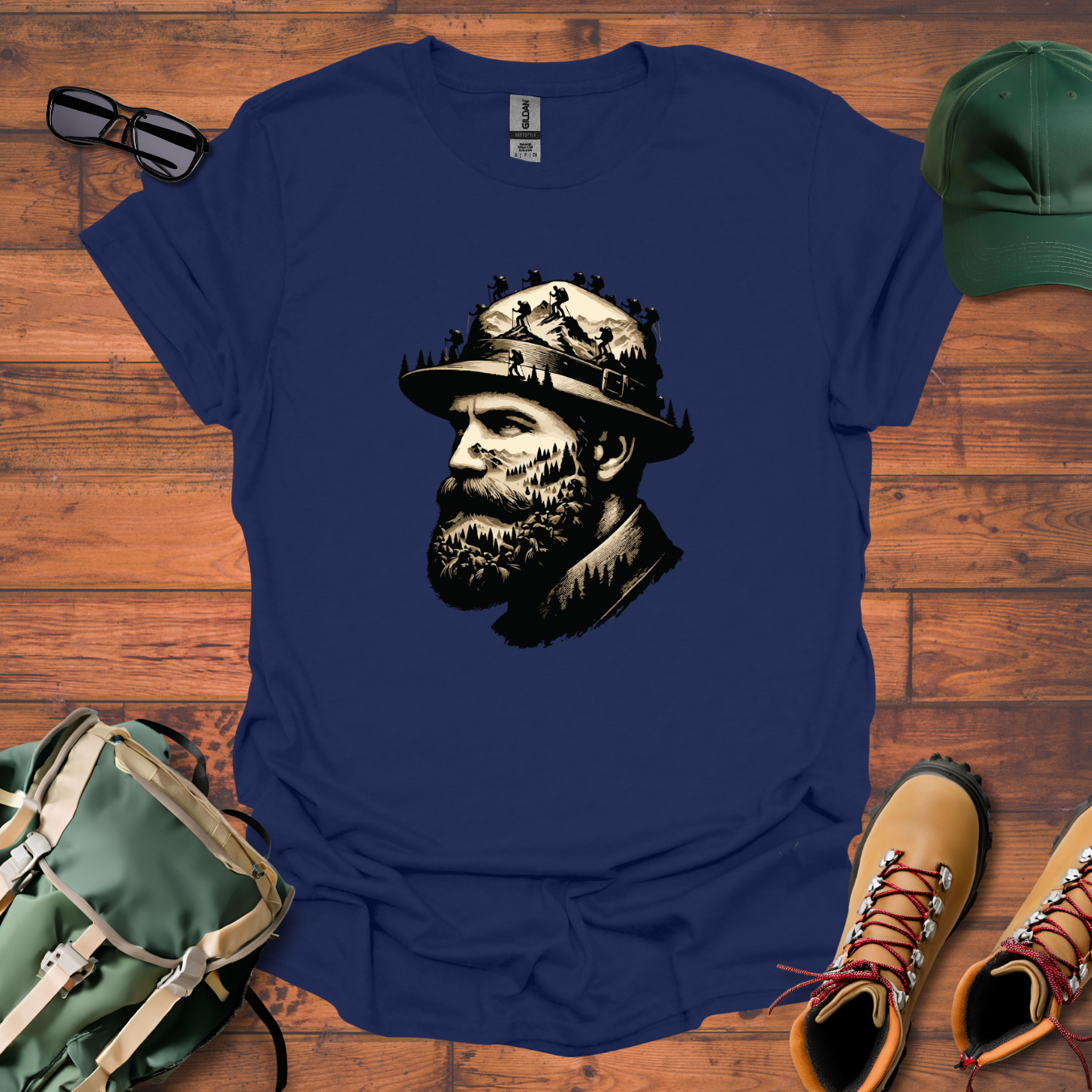 Man Head Mountain Tee - Unisex Softstyle T-Shirt