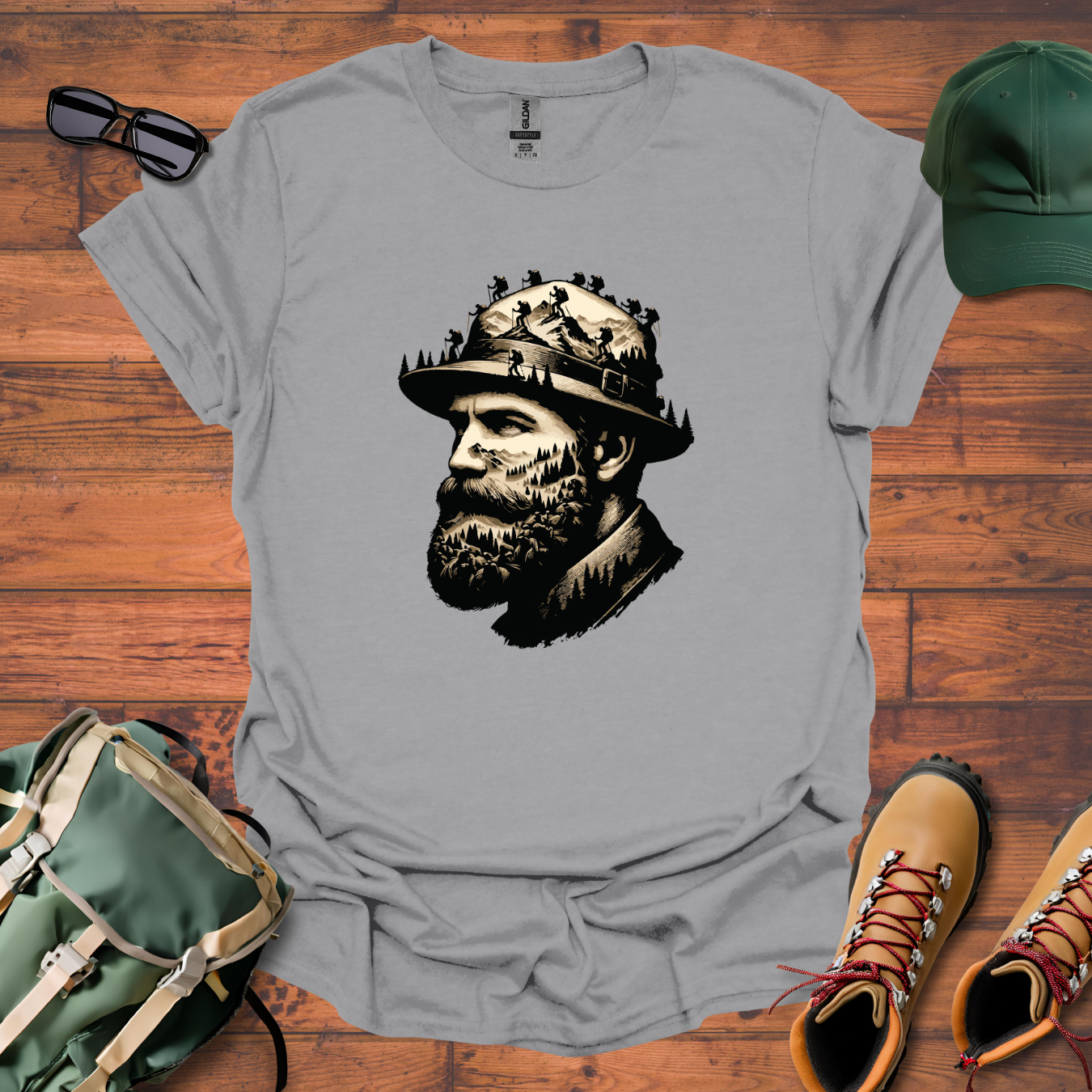 Man Head Mountain Tee - Unisex Softstyle T-Shirt