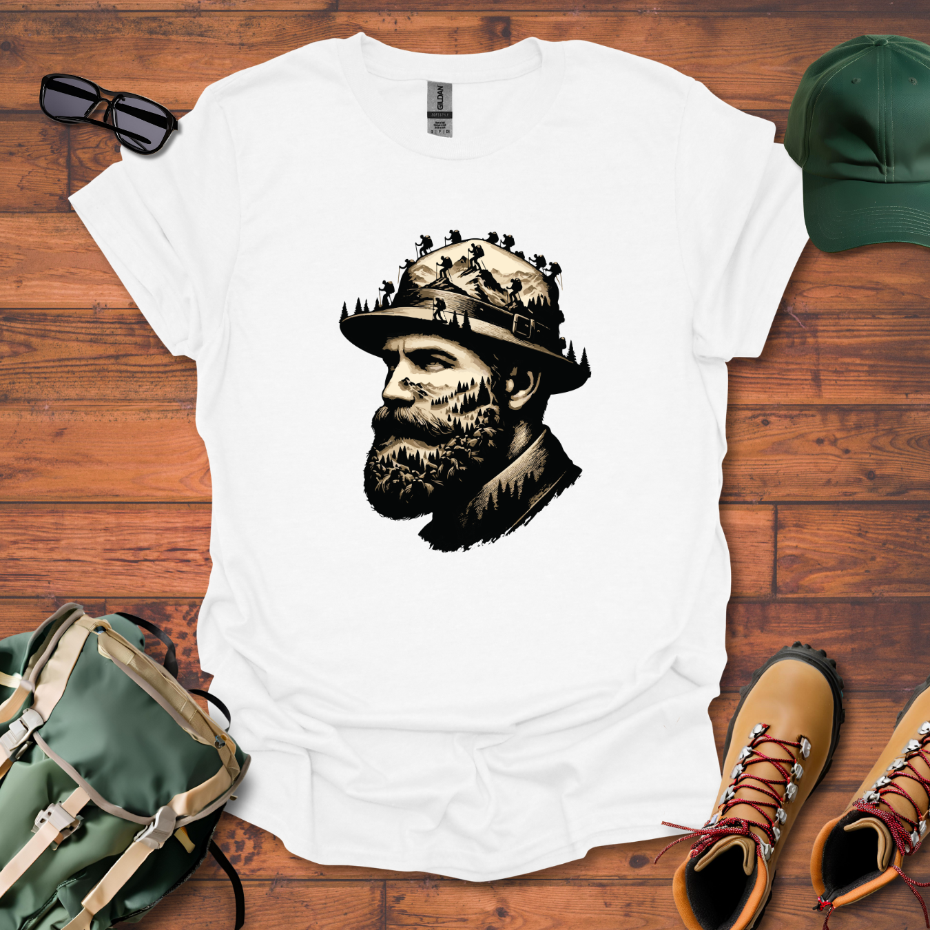 Man Head Mountain Tee - Unisex Softstyle T-Shirt