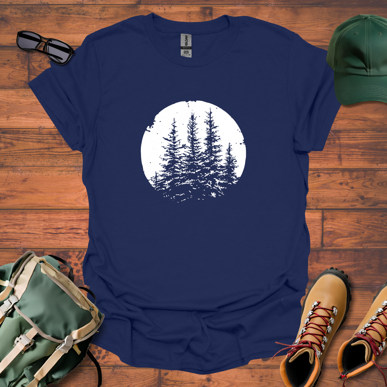 Trees Sky Round Tee - Unisex Softstyle T-Shirt