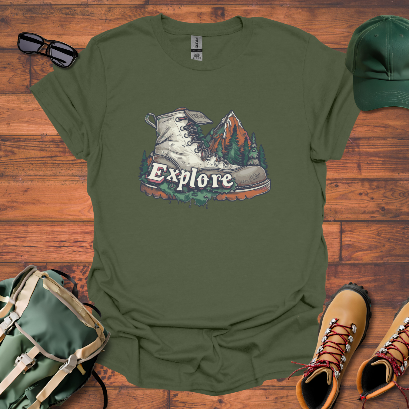 Boot Explore Trees Tee - Unisex Softstyle T-Shirt