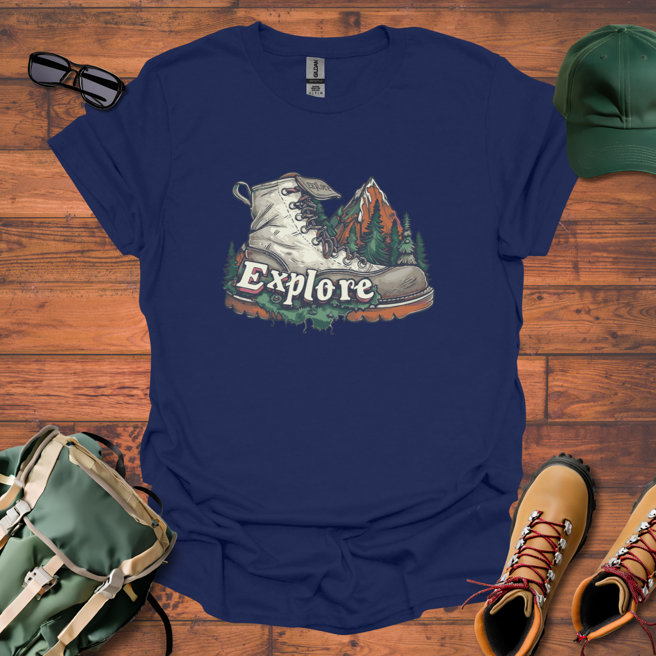 Boot Explore Trees Tee - Unisex Softstyle T-Shirt