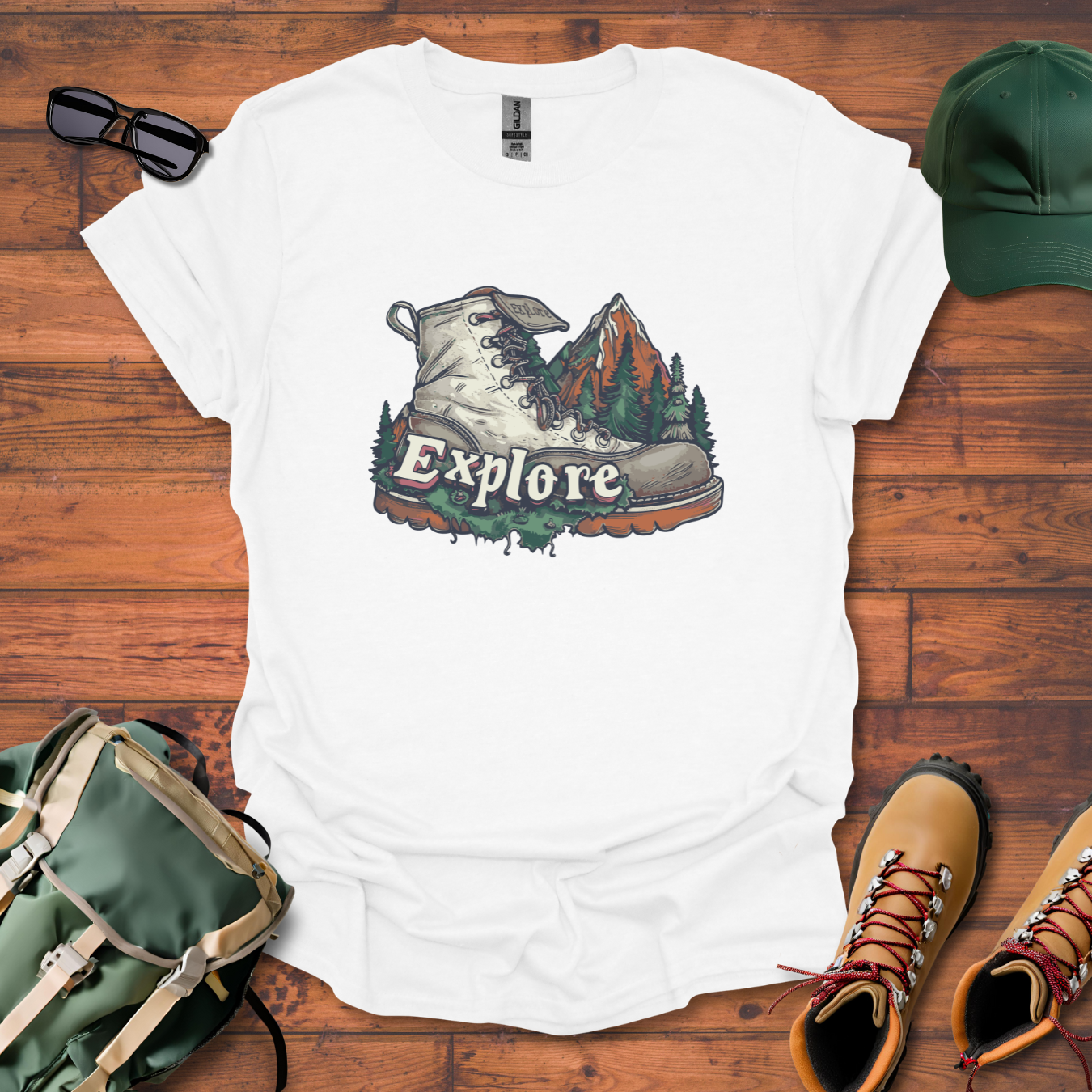 Boot Explore Trees Tee - Unisex Softstyle T-Shirt