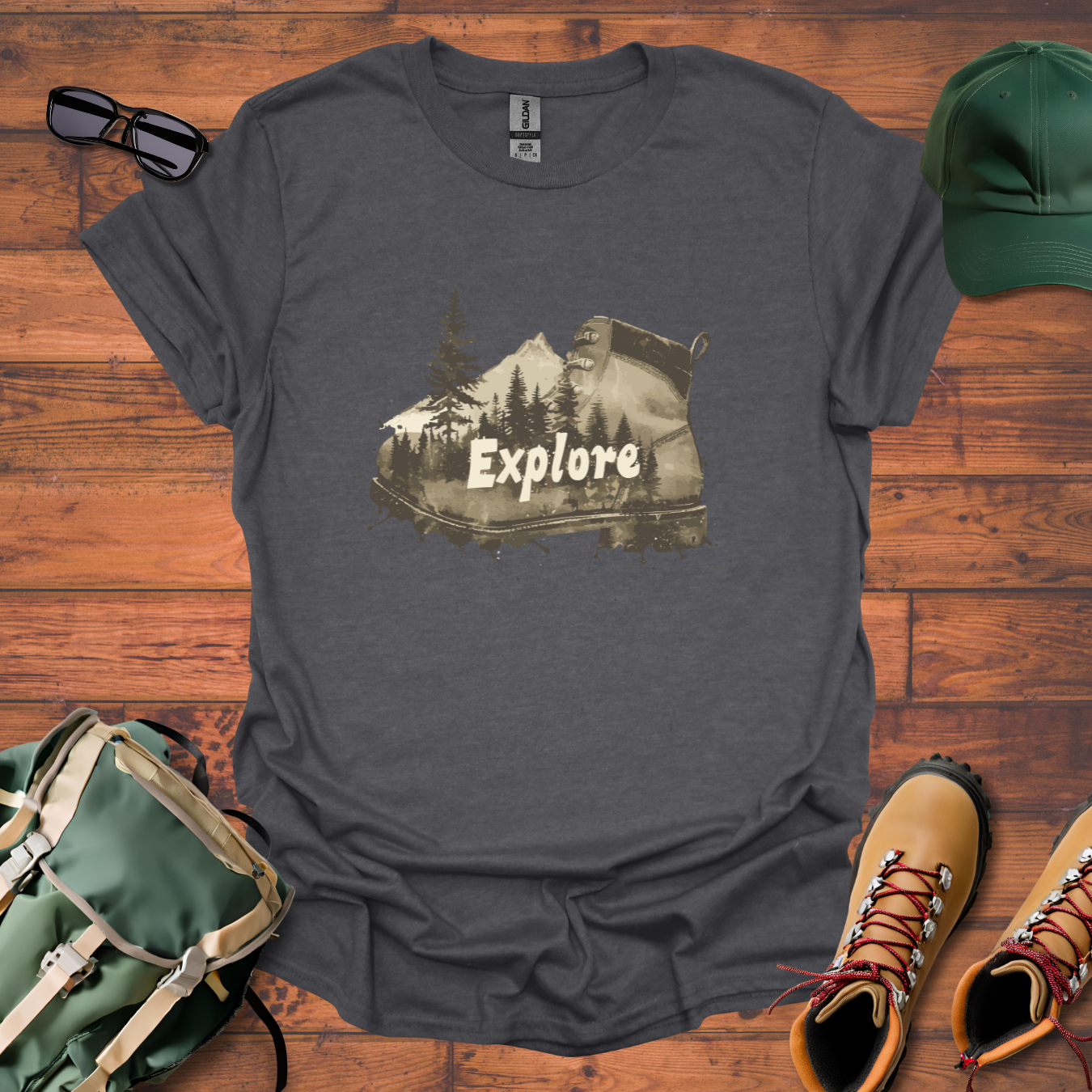 Boot Explore Faded Tee - Unisex Softstyle T-Shirt
