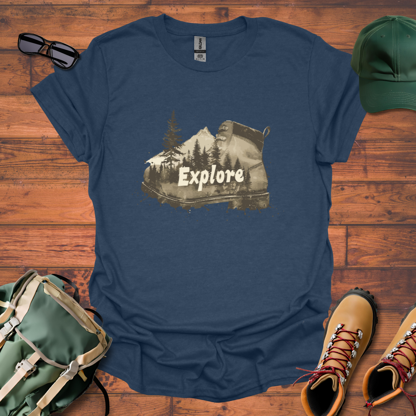 Boot Explore Faded Tee - Unisex Softstyle T-Shirt
