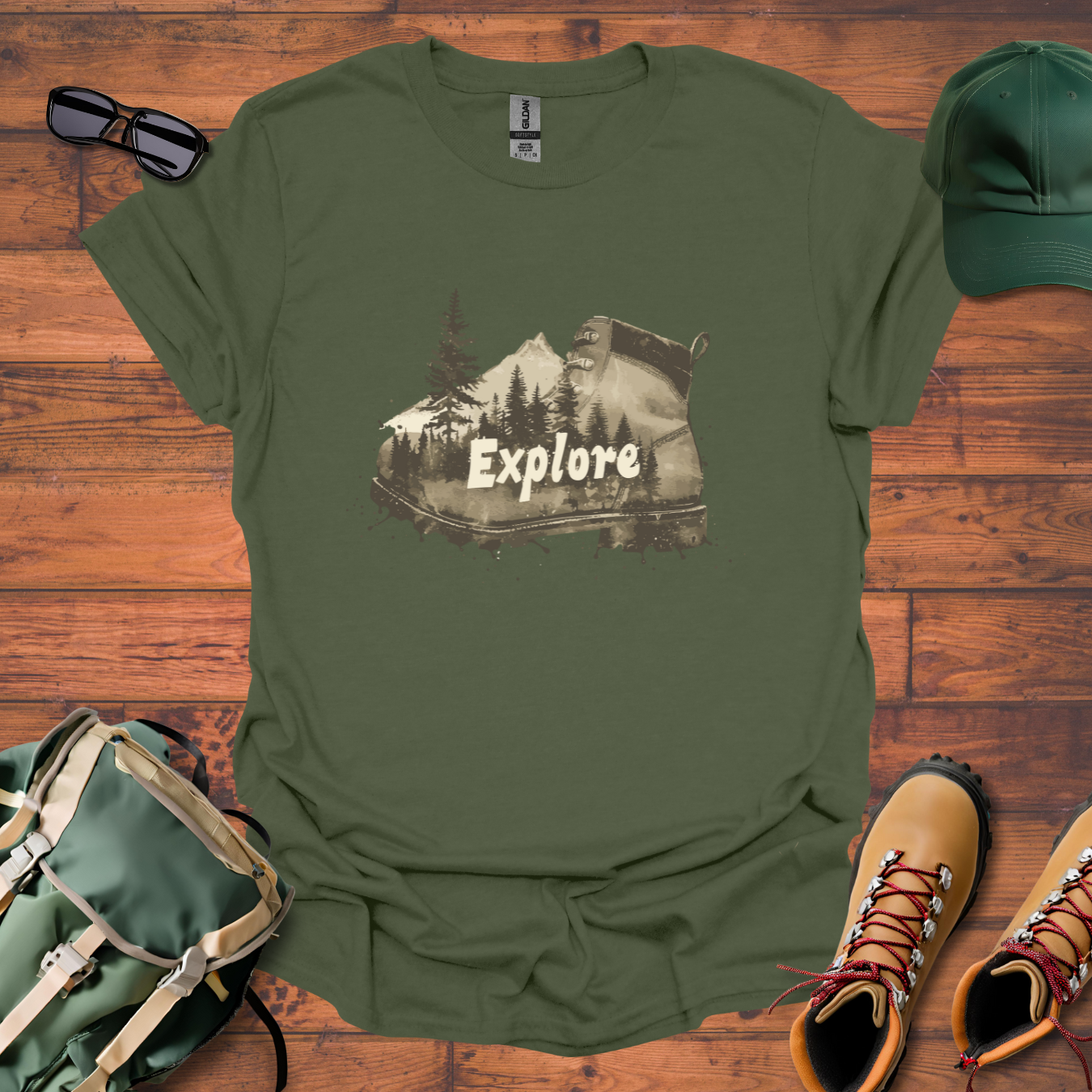 Boot Explore Faded Tee - Unisex Softstyle T-Shirt