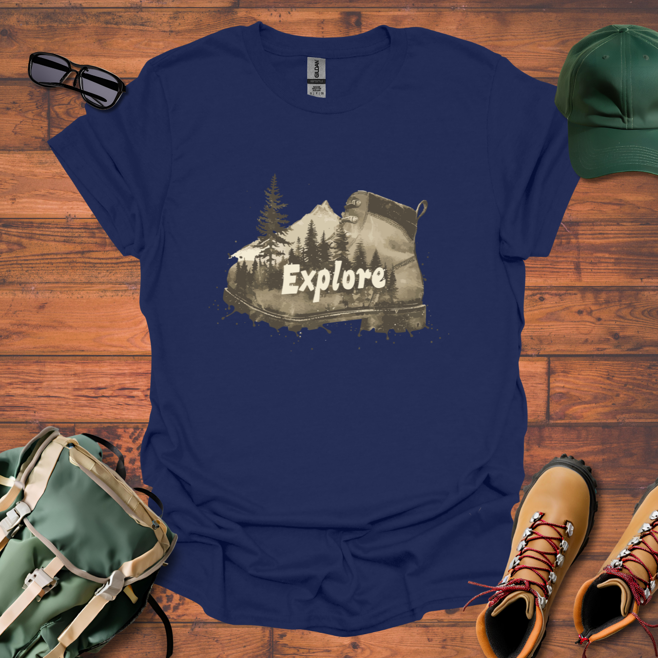 Boot Explore Faded Tee - Unisex Softstyle T-Shirt