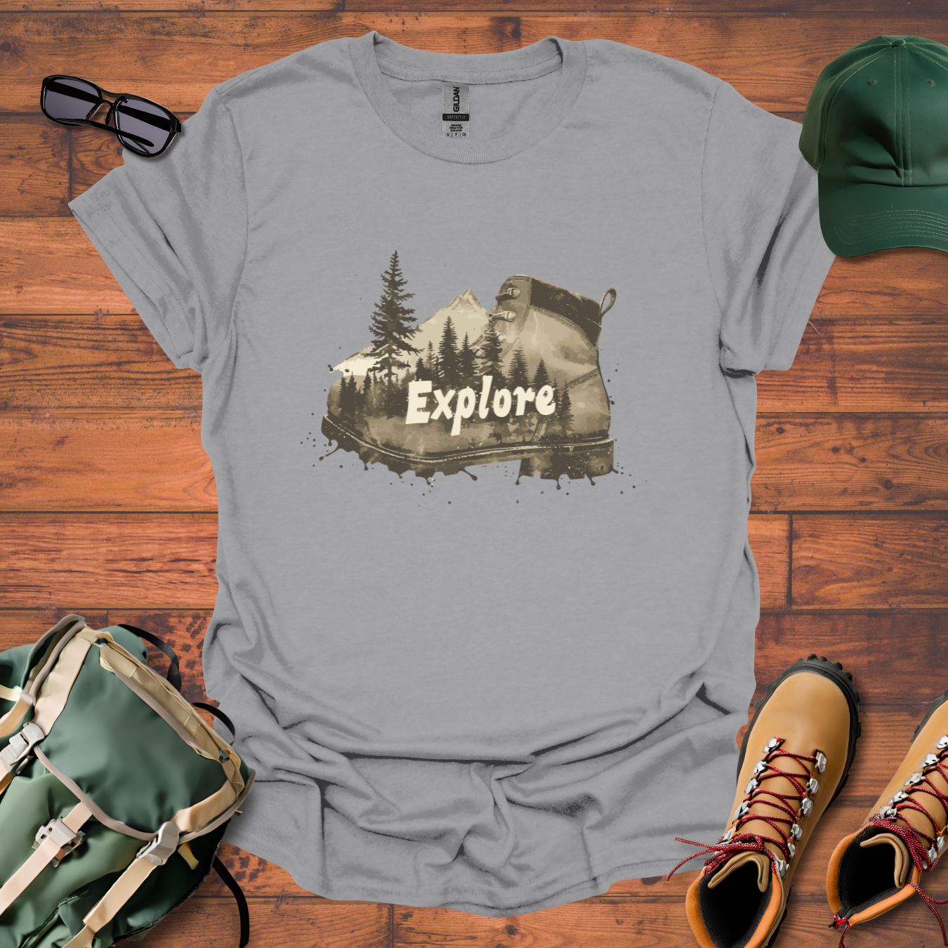 Boot Explore Faded Tee - Unisex Softstyle T-Shirt