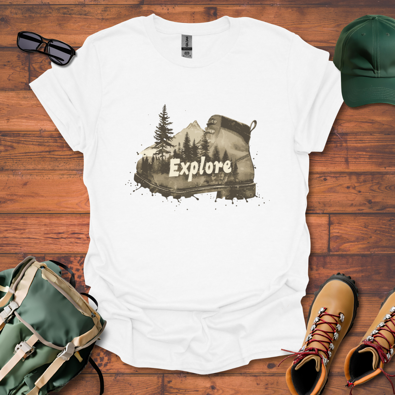 Boot Explore Faded Tee - Unisex Softstyle T-Shirt