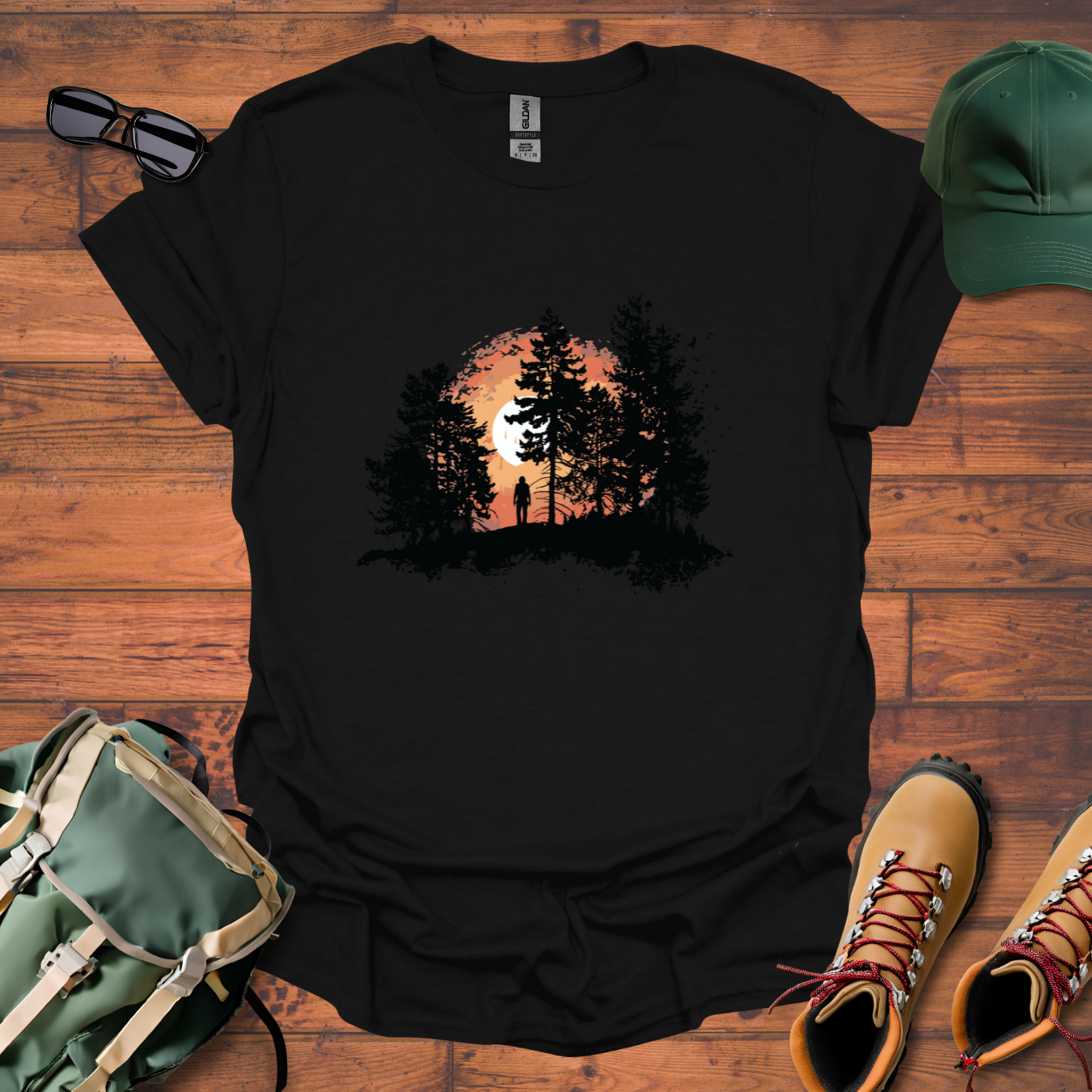 Man Trees Sun Tee - Unisex Softstyle T-Shirt