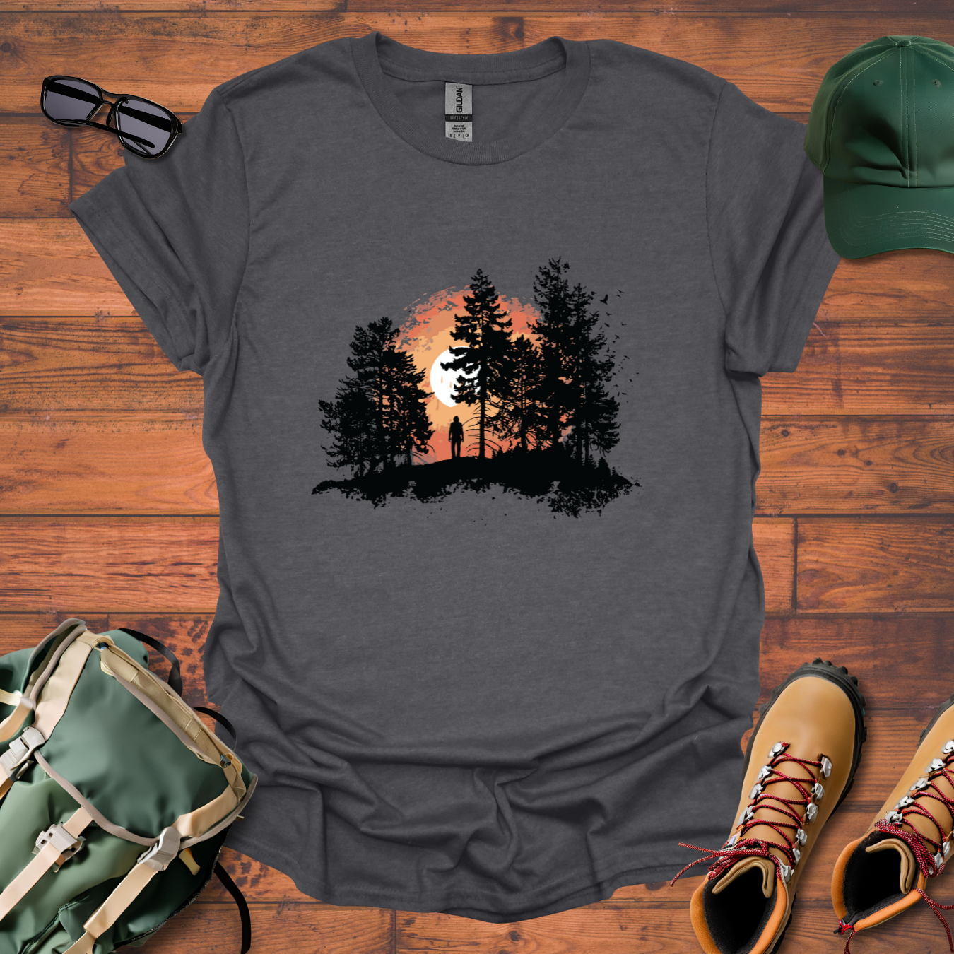 Man Trees Sun Tee - Unisex Softstyle T-Shirt