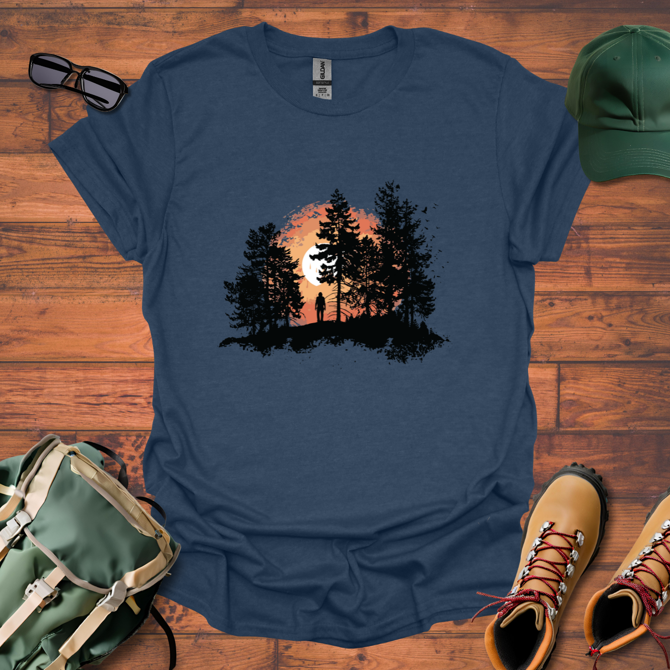 Man Trees Sun Tee - Unisex Softstyle T-Shirt