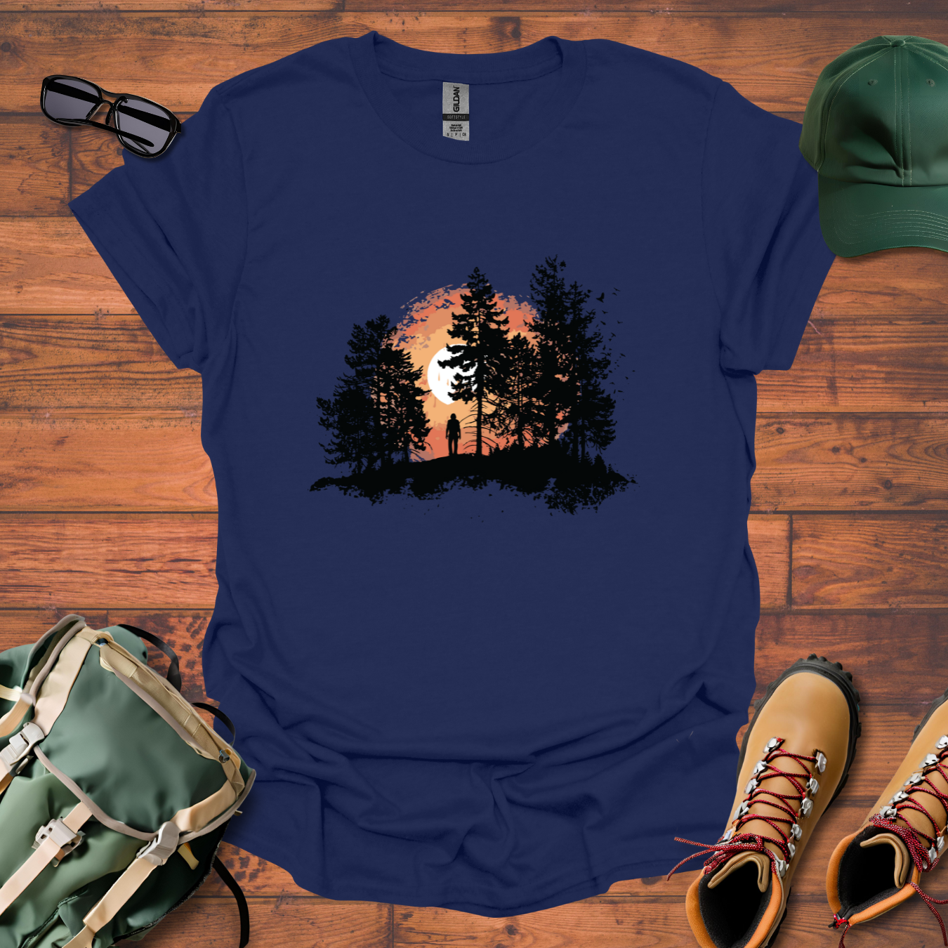 Man Trees Sun Tee - Unisex Softstyle T-Shirt