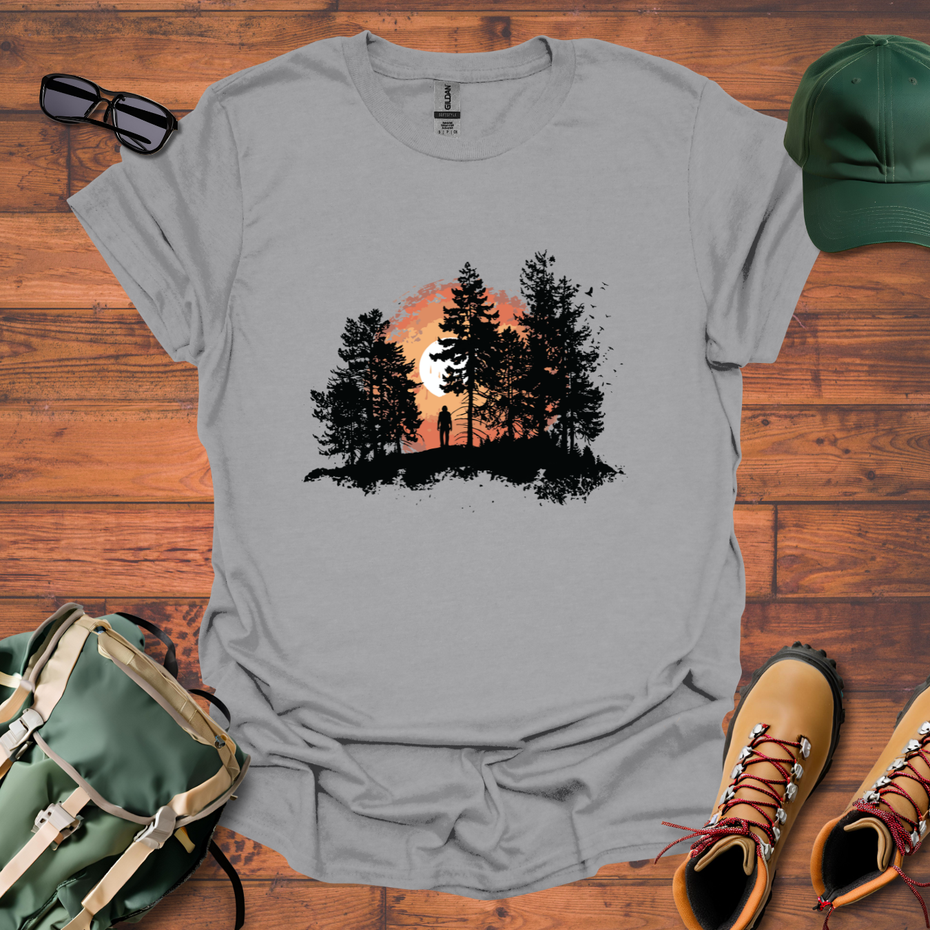 Man Trees Sun Tee - Unisex Softstyle T-Shirt