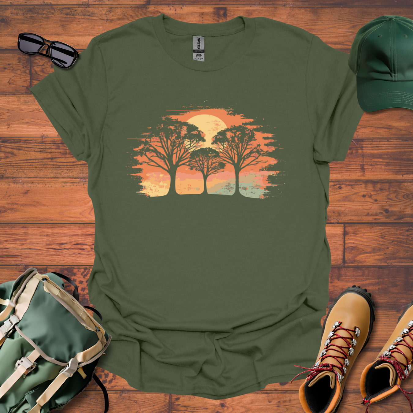 Three Trees Color Tee - Unisex Softstyle T-Shirt