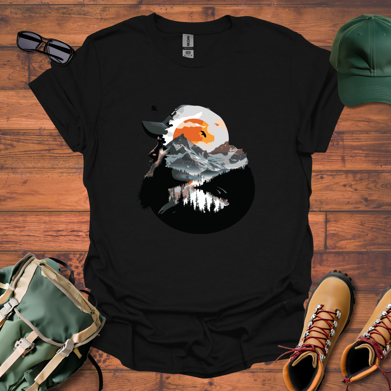 Hiker Sky Birds Tee - Unisex Softstyle T-Shirt