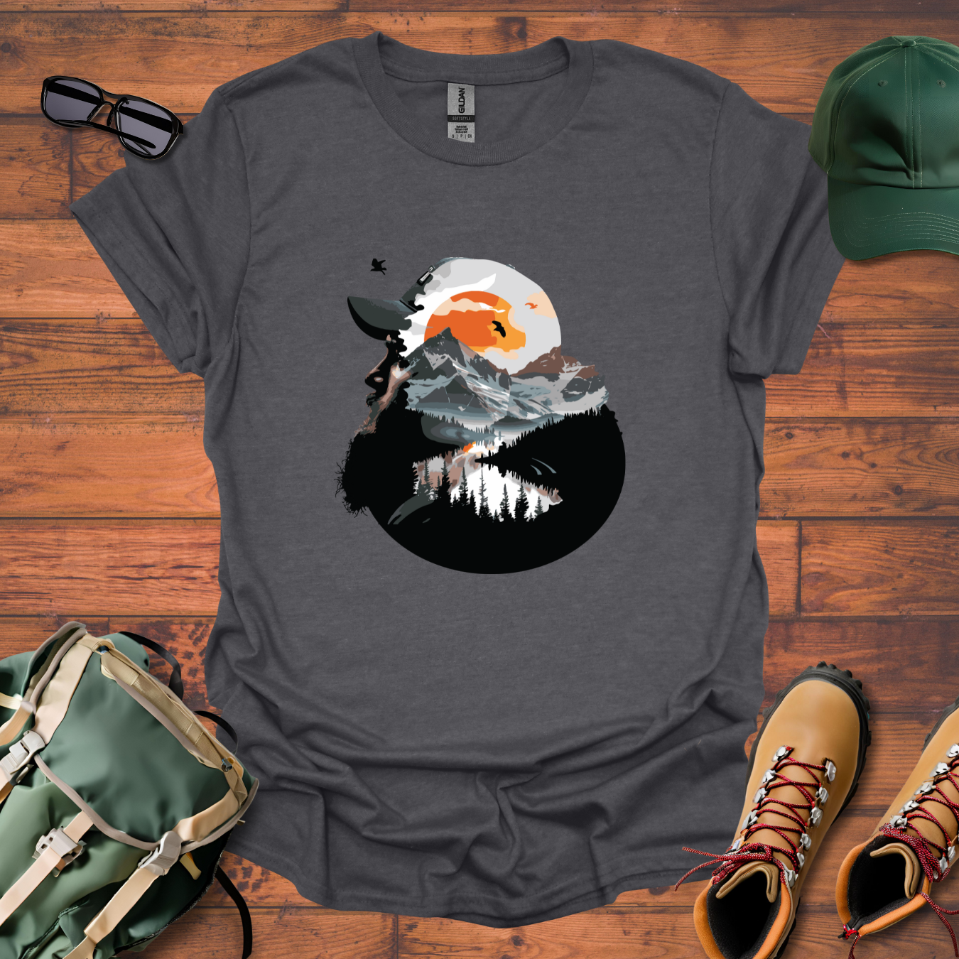 Hiker Sky Birds Tee - Unisex Softstyle T-Shirt