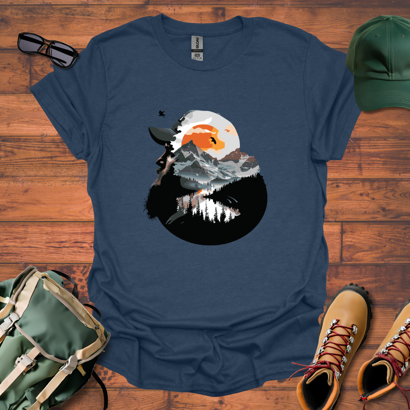Hiker Sky Birds Tee - Unisex Softstyle T-Shirt