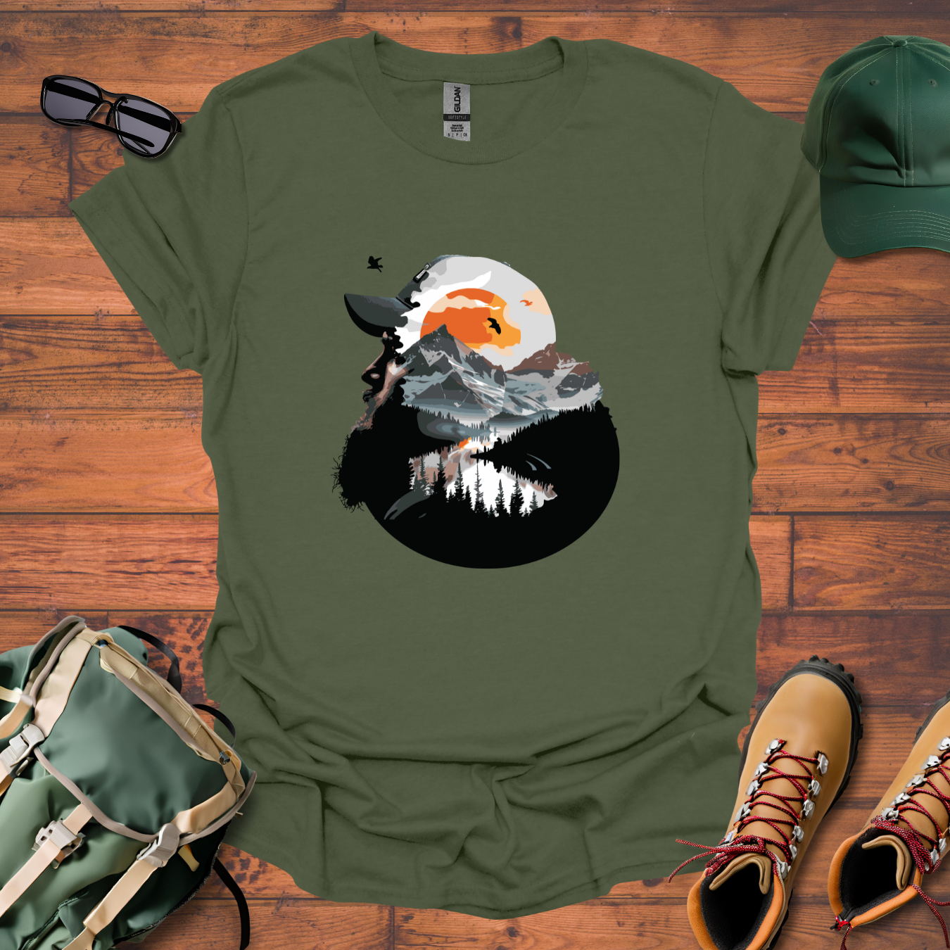 Hiker Sky Birds Tee - Unisex Softstyle T-Shirt