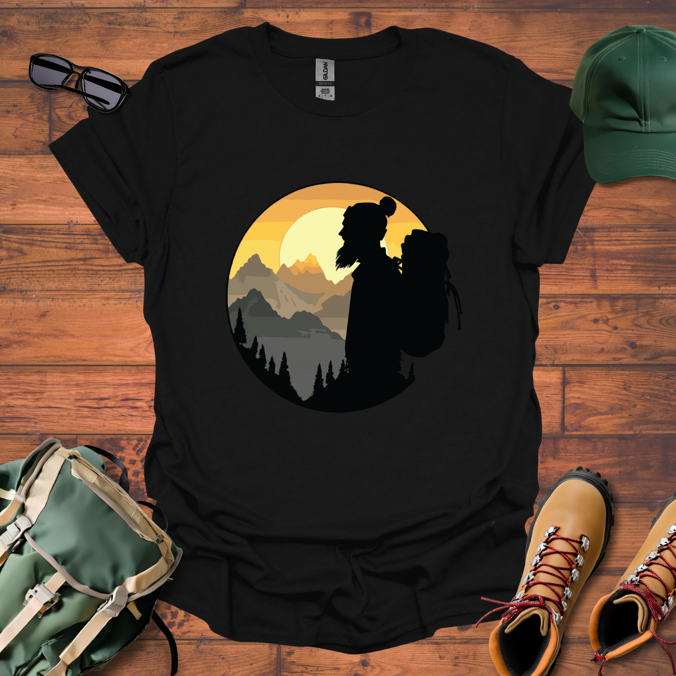 Hiker Man Beard Tee - Unisex Softstyle T-Shirt