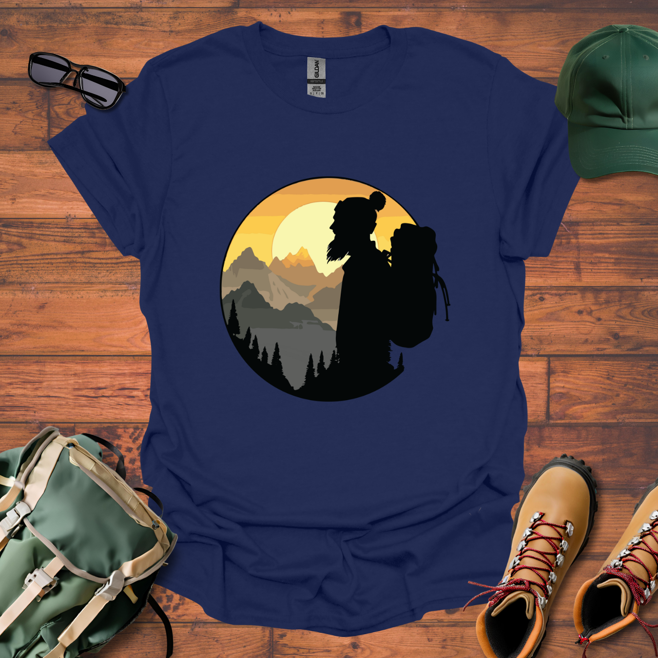 Hiker Man Beard Tee - Unisex Softstyle T-Shirt
