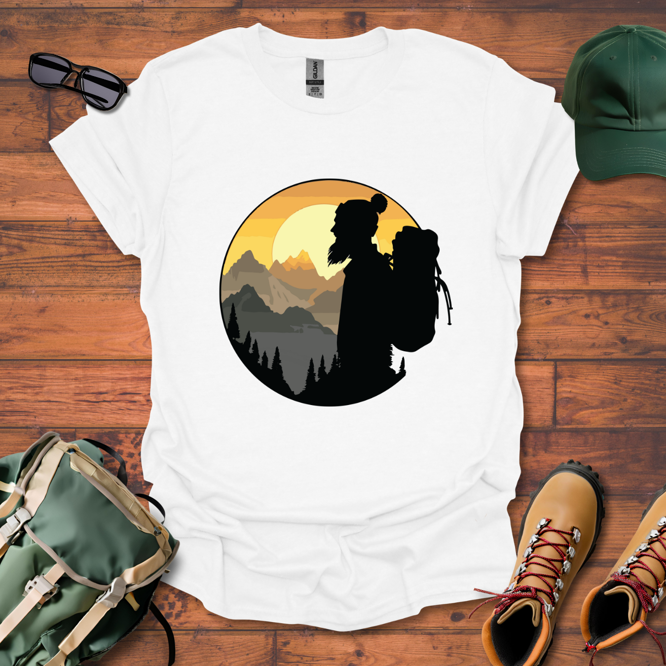 Hiker Man Beard Tee - Unisex Softstyle T-Shirt