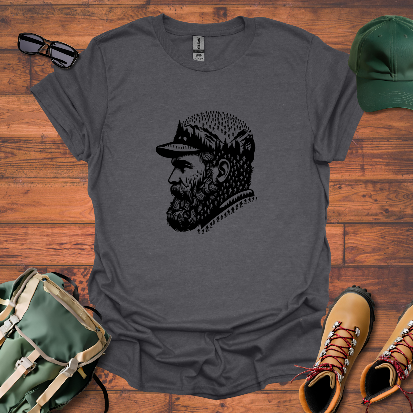 Hiker Man Beard People 2 Tee - Unisex Softstyle T-Shirt
