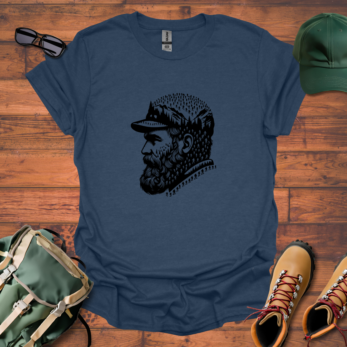 Hiker Man Beard People 2 Tee - Unisex Softstyle T-Shirt