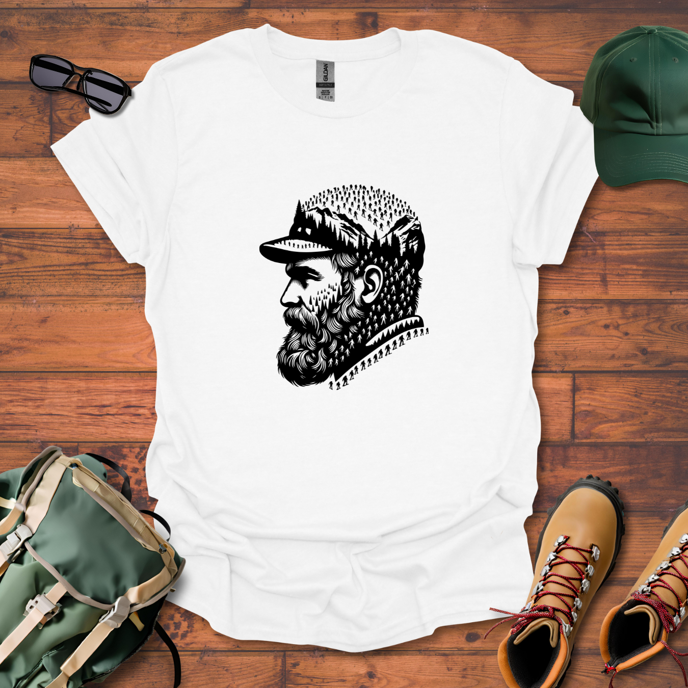 Hiker Man Beard People 2 Tee - Unisex Softstyle T-Shirt