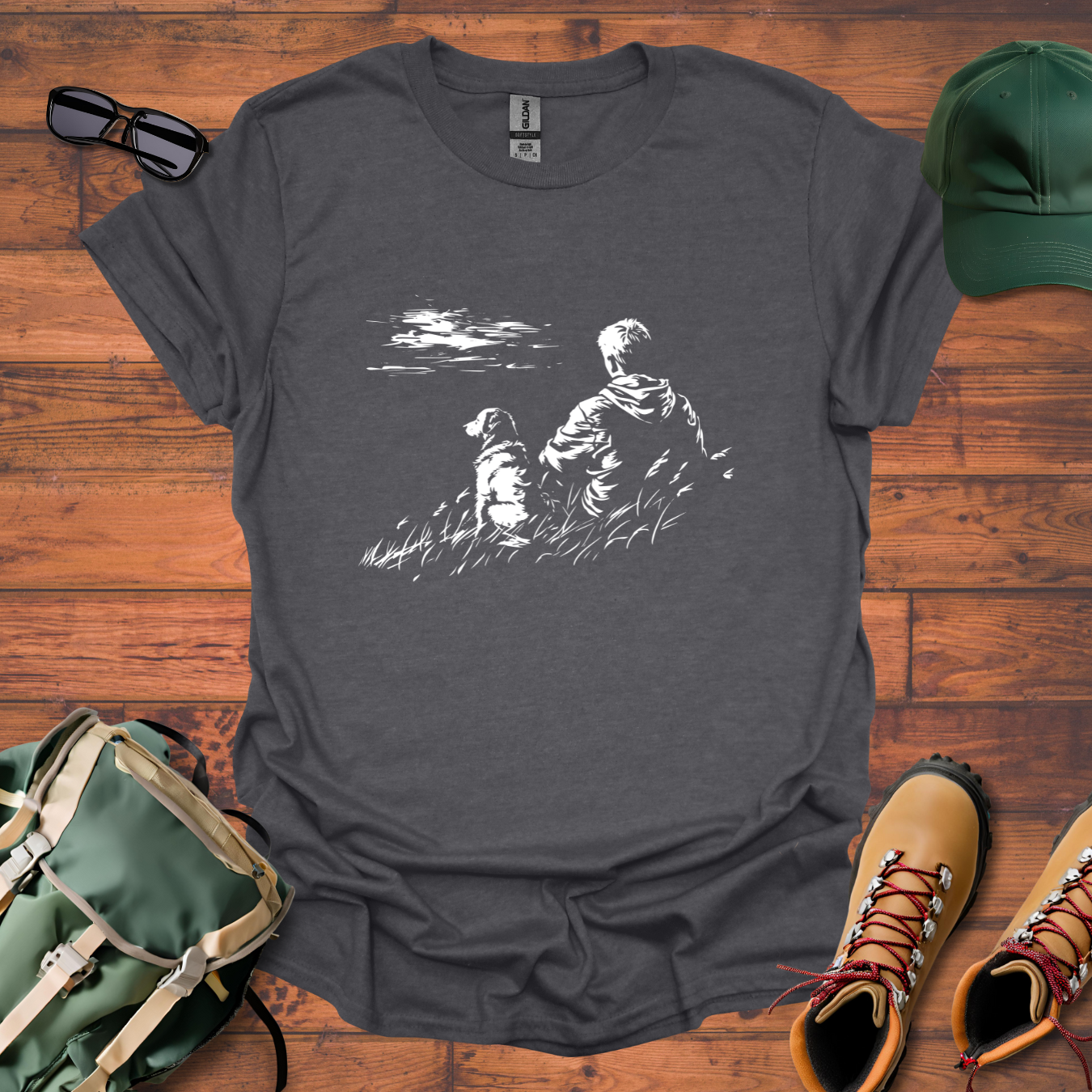Man Dog Hillside Tee - Unisex Softstyle T-Shirt