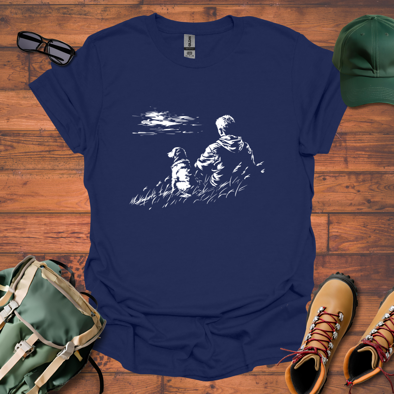 Man Dog Hillside Tee - Unisex Softstyle T-Shirt