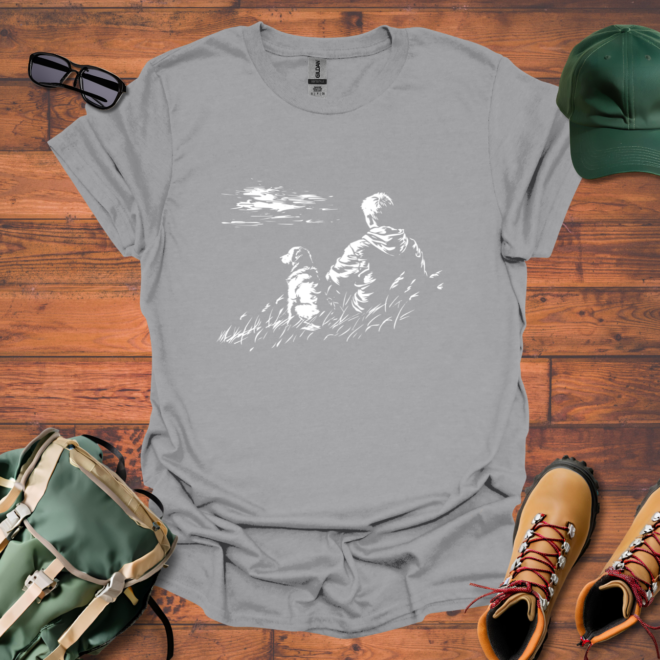 Man Dog Hillside Tee - Unisex Softstyle T-Shirt