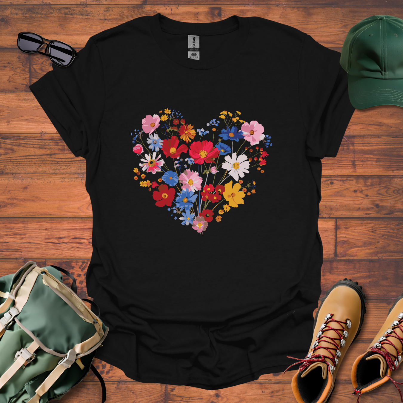 Flower Heart Tee - Unisex Softstyle T-Shirt