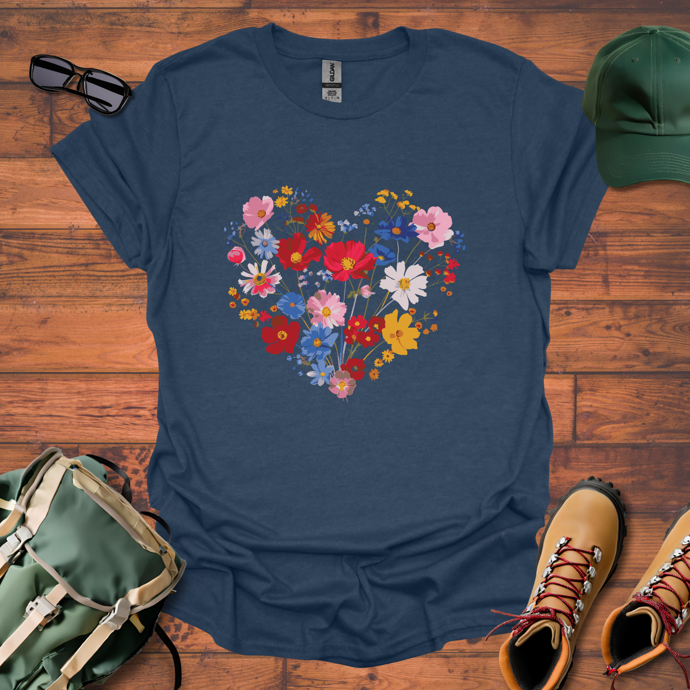 Flower Heart Tee - Unisex Softstyle T-Shirt