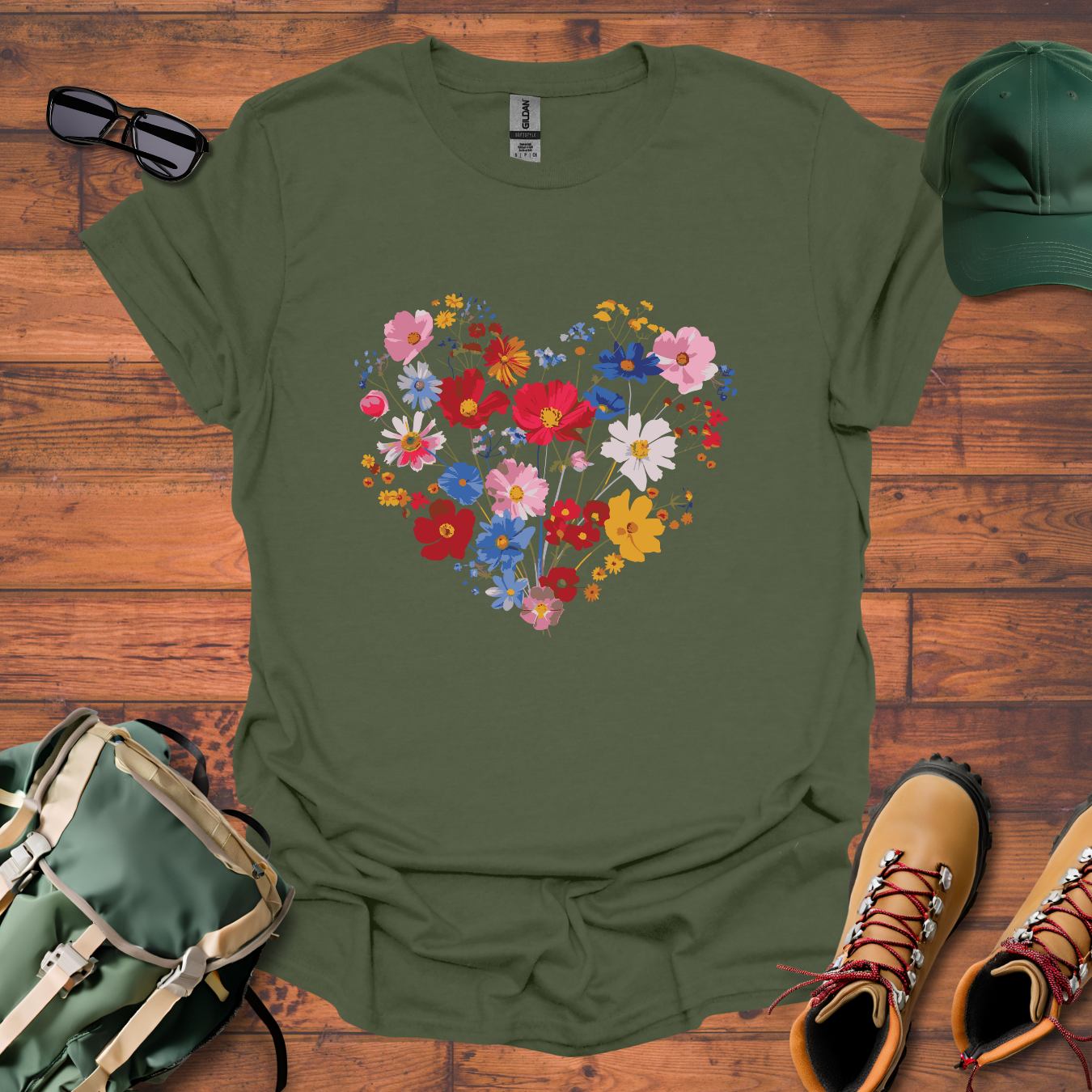 Flower Heart Tee - Unisex Softstyle T-Shirt