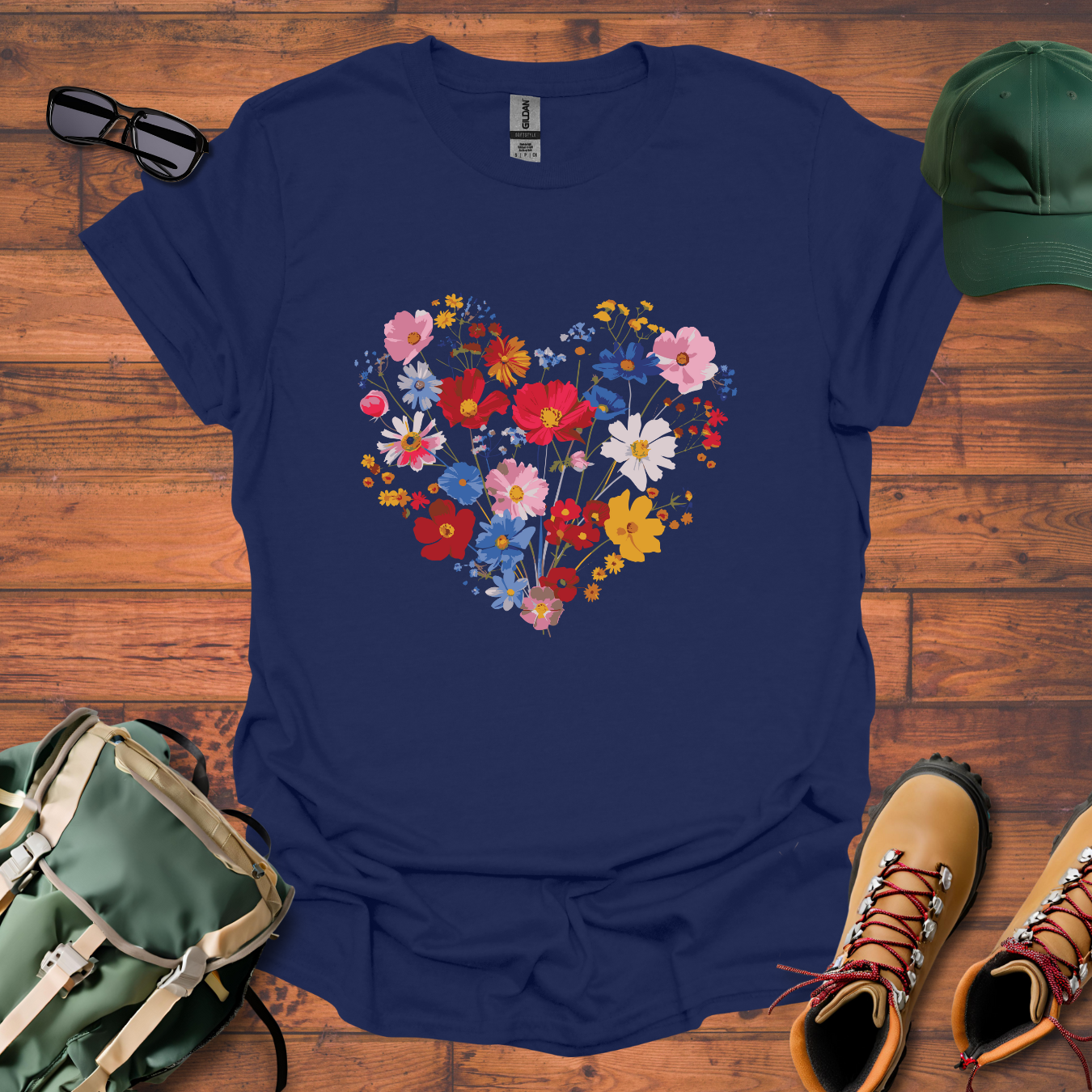 Flower Heart Tee - Unisex Softstyle T-Shirt