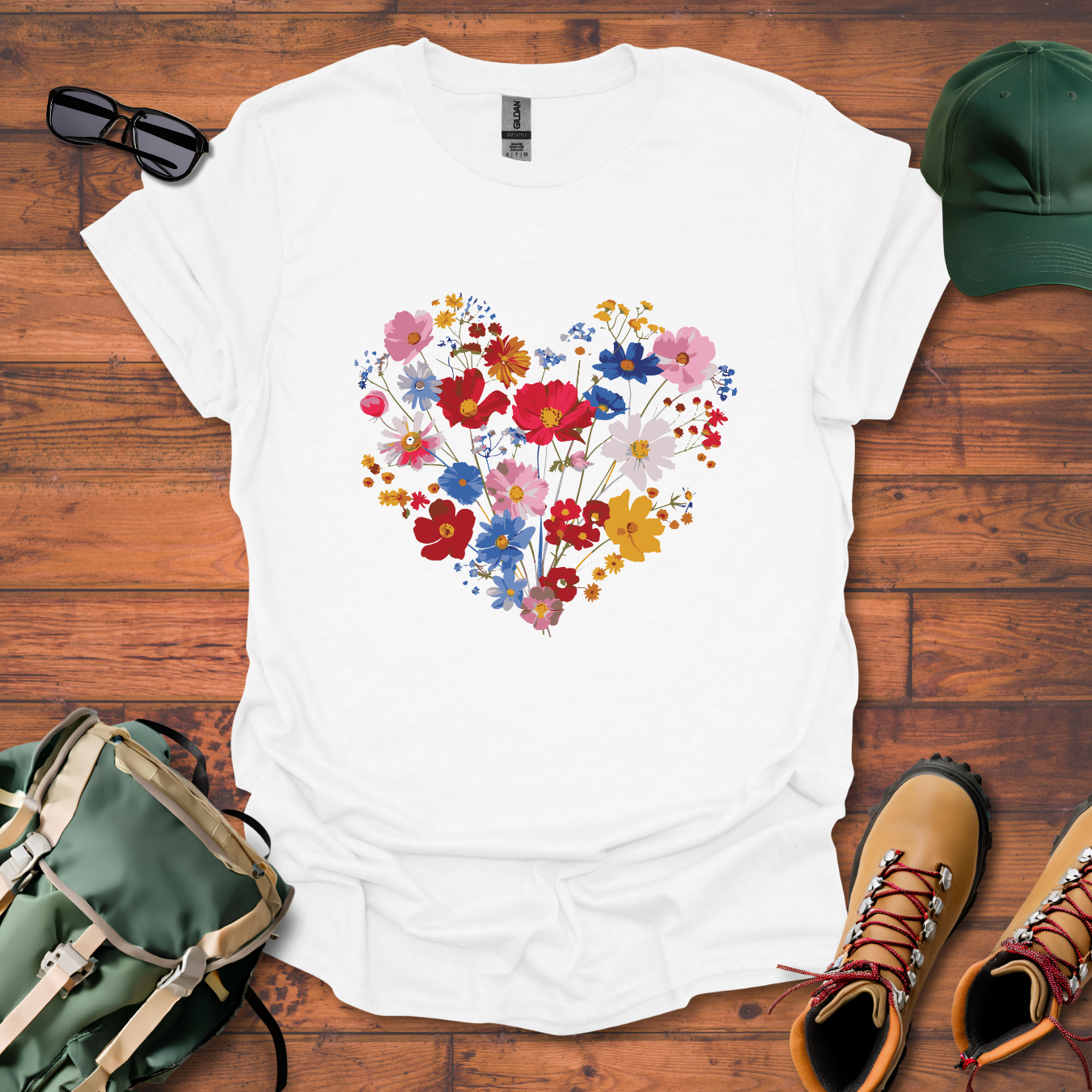 Flower Heart Tee - Unisex Softstyle T-Shirt