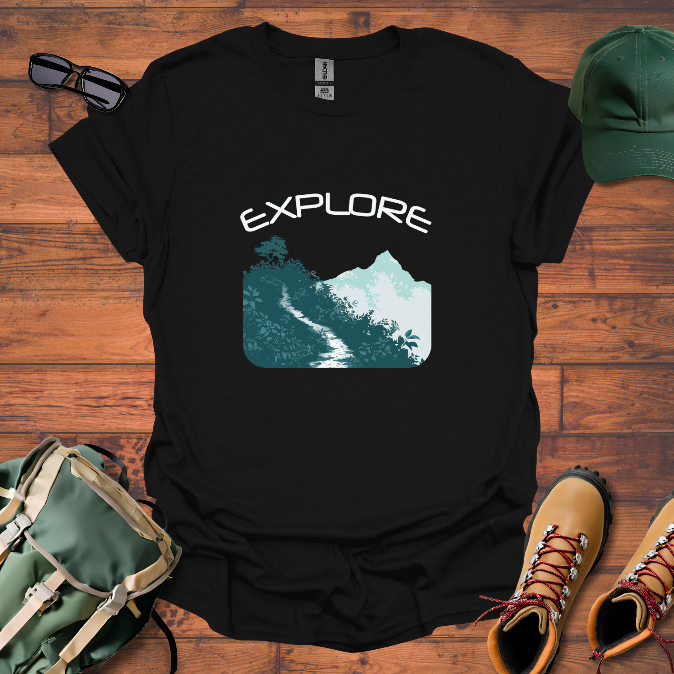 Explore Trail Mountains 2 Tee - Unisex Softstyle T-Shirt