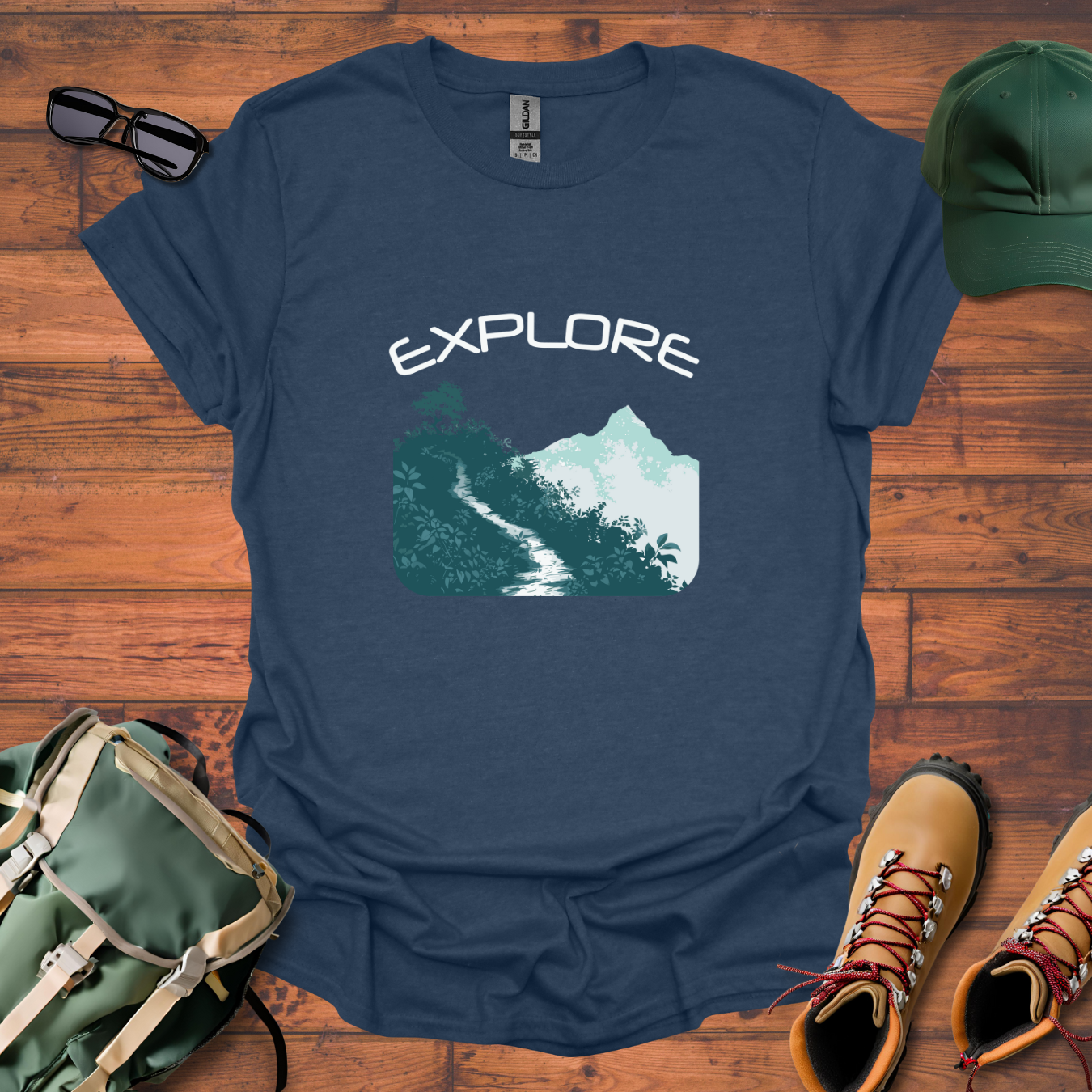 Explore Trail Mountains 2 Tee - Unisex Softstyle T-Shirt
