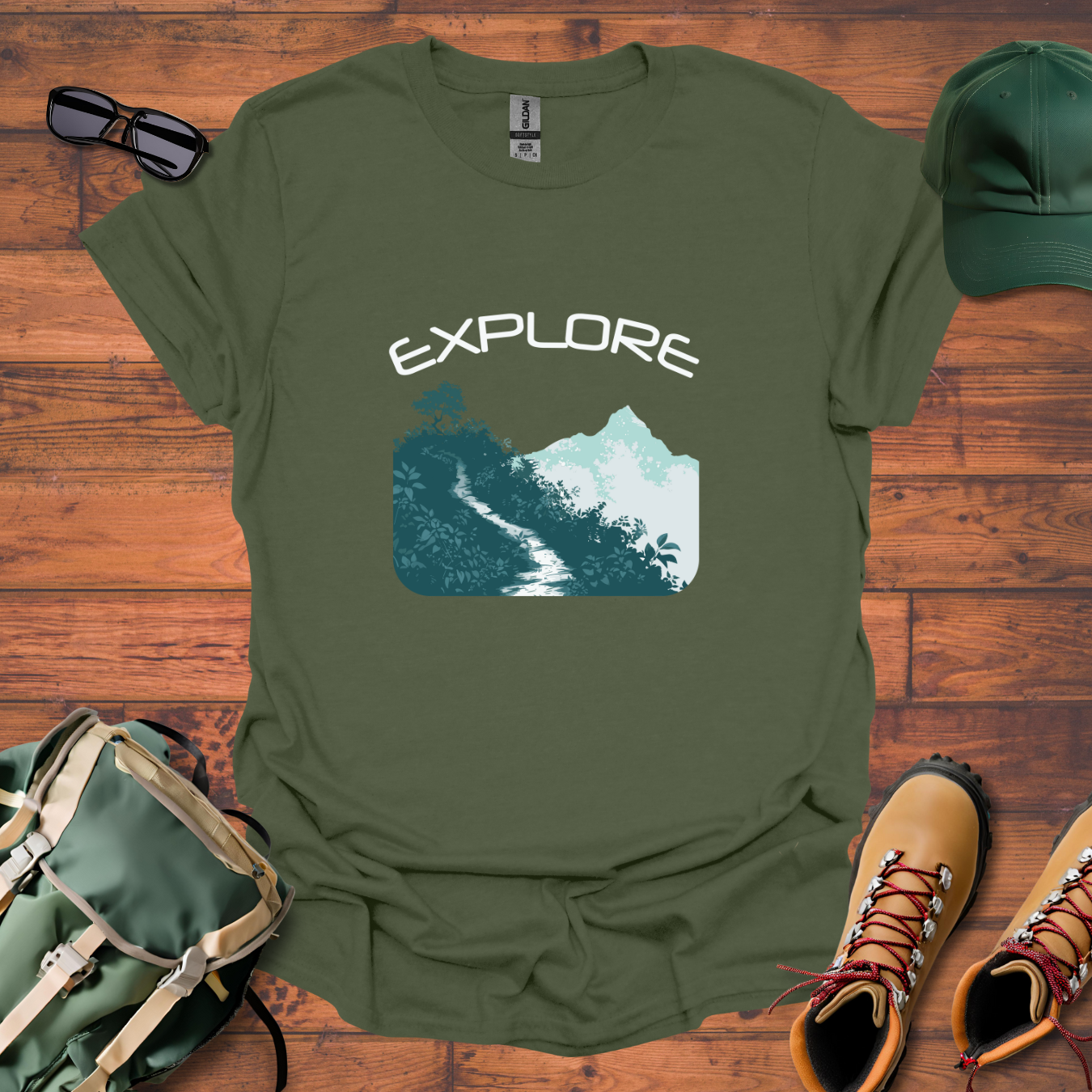 Explore Trail Mountains 2 Tee - Unisex Softstyle T-Shirt