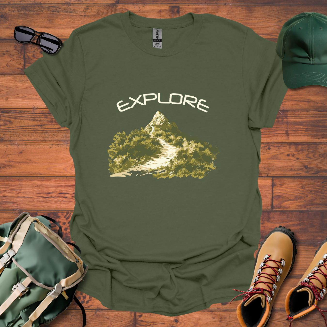 Explore Trail Mountains 3 Tee - Unisex Softstyle T-Shirt