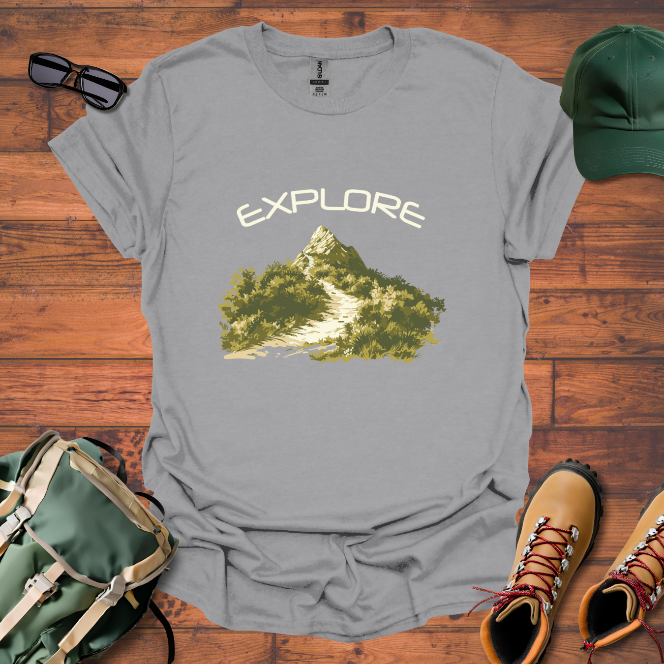 Explore Trail Mountains 3 Tee - Unisex Softstyle T-Shirt