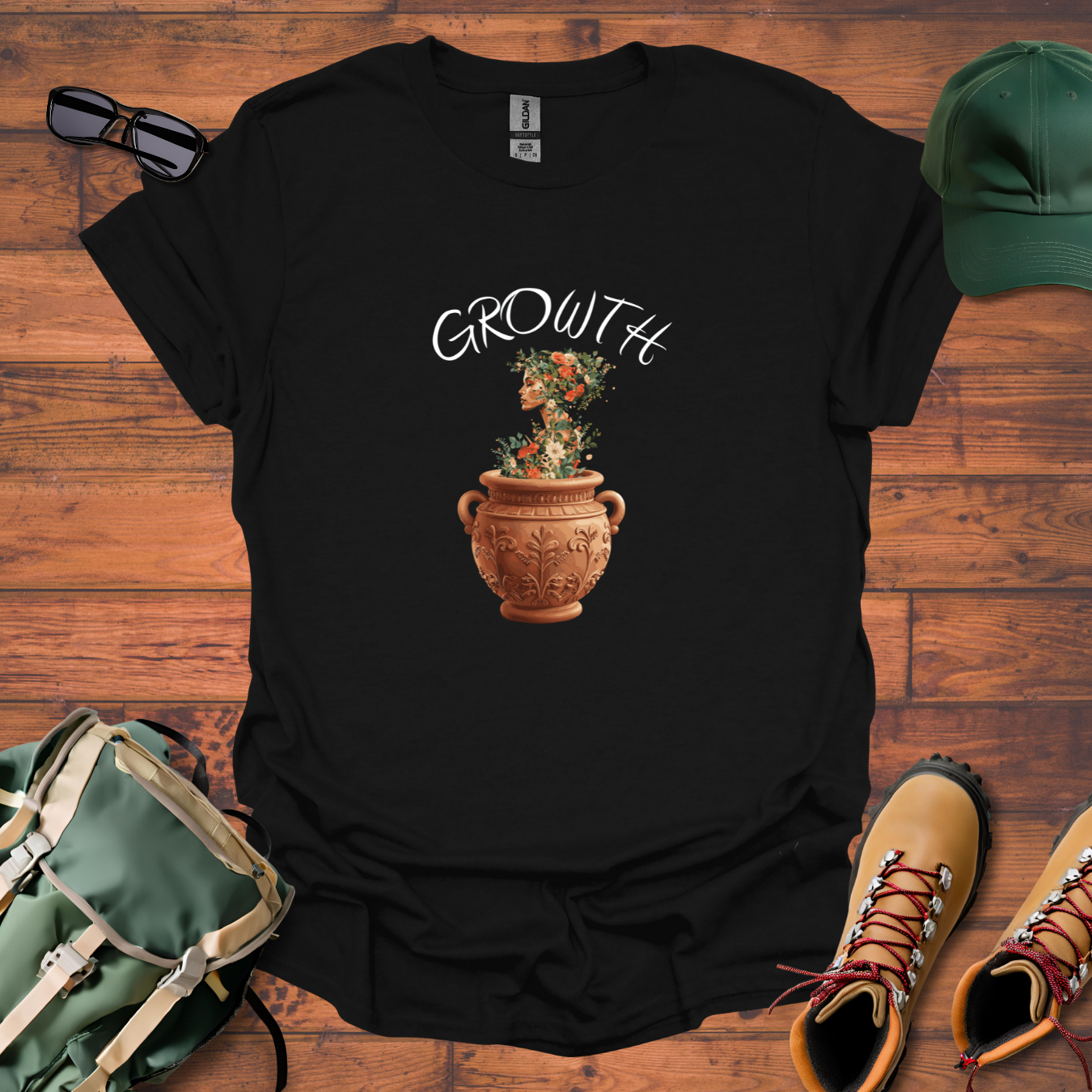 Woman Plant Vase Tee - Unisex Softstyle T-Shirt